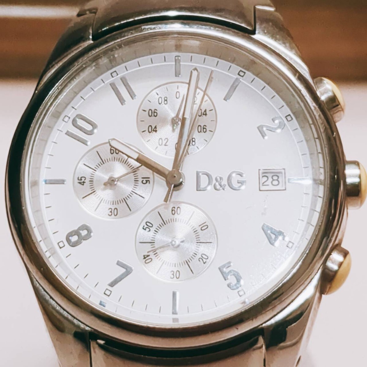 [ beautiful goods × operation goods ]Dolce & Gabbana Dolce & Gabbana Sandpiper Sand pie pa- wristwatch chronograph men's rare rare Dolce&Gabbana 