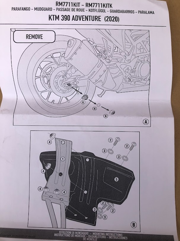 KTM390アドベンチャー　リアスプラッシュガードセット_画像8