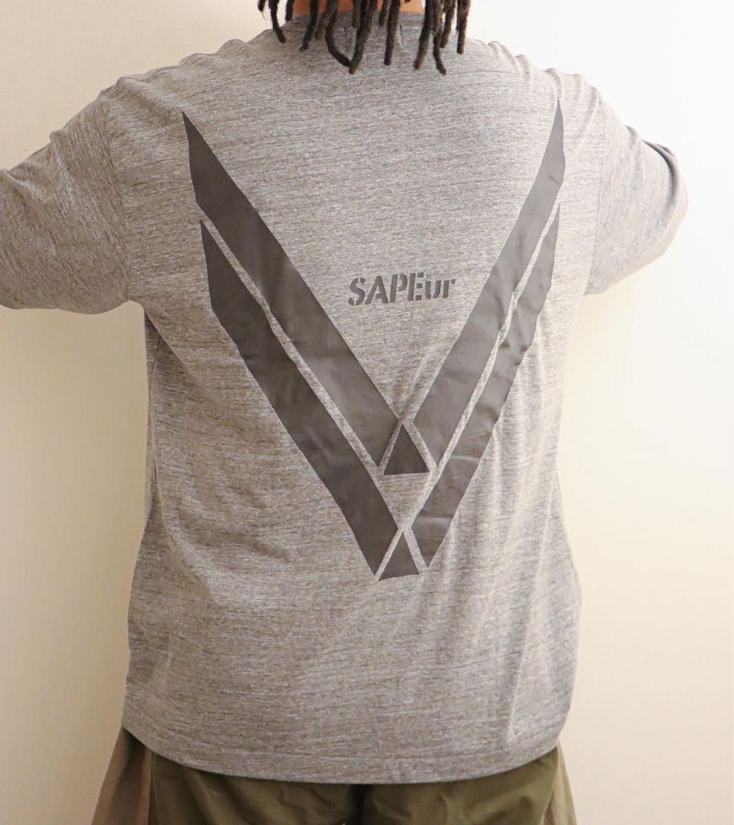 サプール　SAPEur ブラックリフレクターTシャツ　XL
