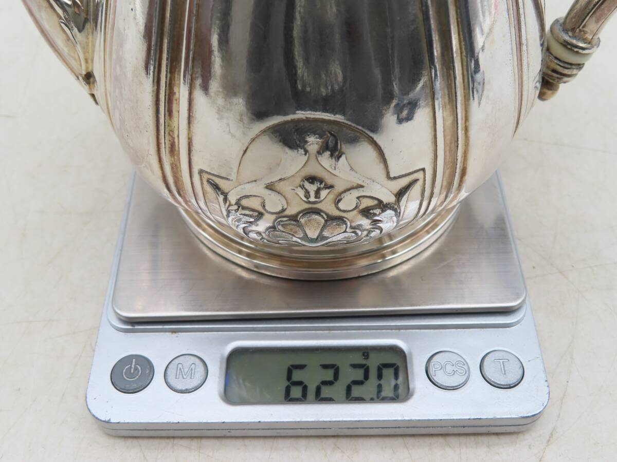 K6122 世界最高級シルバーウェア クリストフル Christofle ティーポット シルバープレート 約622g フランス 銀食器 時代物 古美術 SE04の画像10
