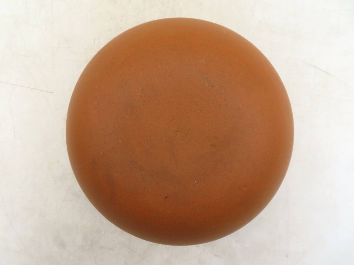 K6138 銕哉 製 朱泥 鉢 菓子盆 菓子器 陶鉢 在銘 共箱 茶道具 古美術 時代物 OM04の画像7