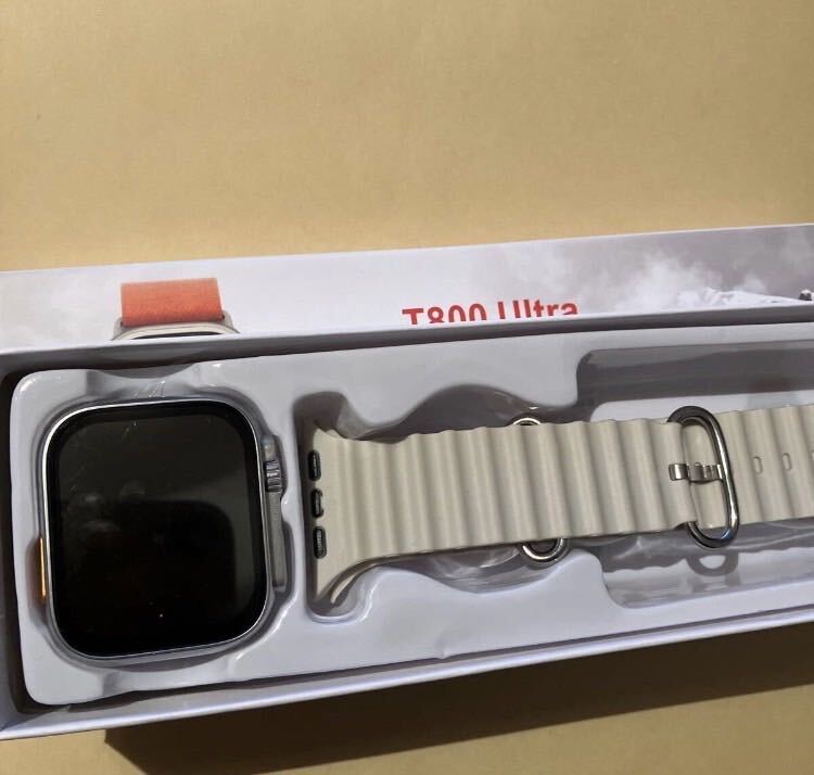 【即納】最新型 スマートウォッチ ULTRA グレー ラバー ベルト 日本語 Bluetooth 健康管理 防水 通話 Android iPhone （Apple Watch代替）の画像1