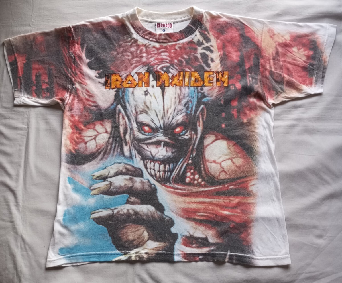 ヴィンテージ 90s IRON MAIDEN アイアンメイデン VIRTUAL XI 総柄 Tシャツ black sabbath metallica nirvana bjork レイジ レッチリ_画像2