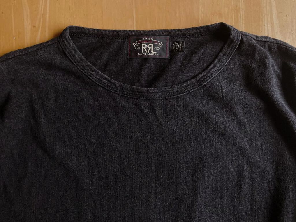RRL ブラックインディゴロングスリーブTシャツ M RRL刺繍入り ラルフローレンビンテージの画像2