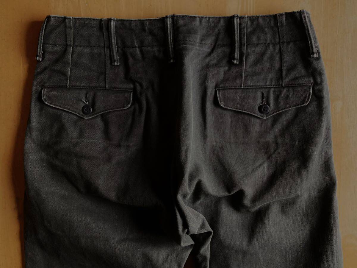 Bibian 比比昂- RRL“炭黒”リジッドオフィサーズチノパンツ30/30 Bibian 比比昂- RRL“炭黒”リジッドオフィサーズチノパンツ30/30