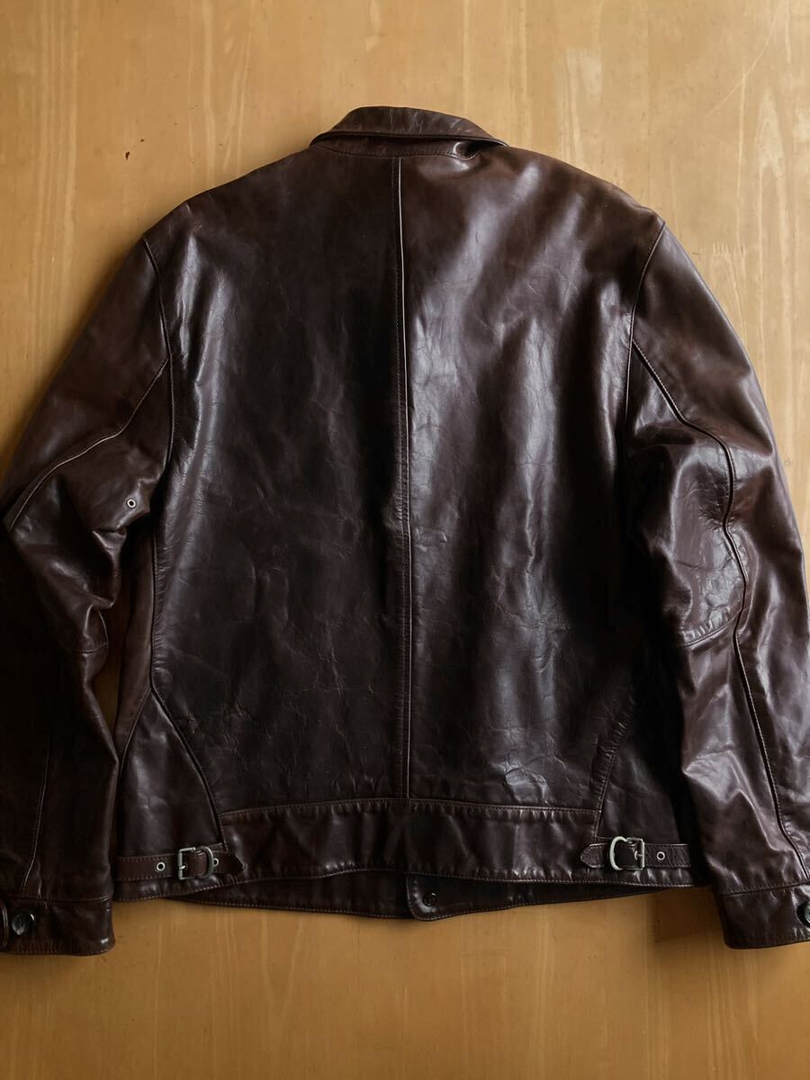 LVC Menlo COSSACK Leather Jacket M イタリア製 世界限定500着 コサックジャケット A-1 レザージャケット LEVI'S VINTAGE CLOTHING RRL_画像3