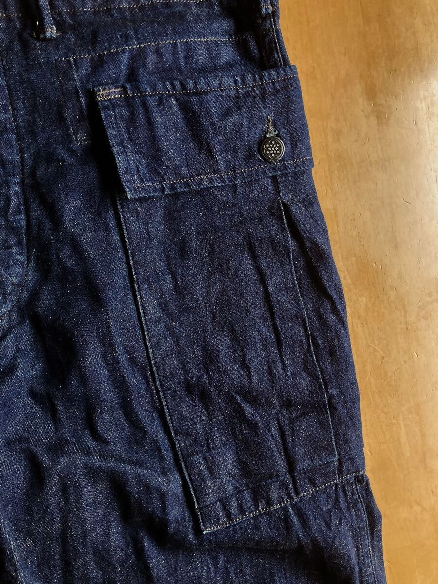 RRL 13スターデニムカーゴパンツ 30/30 天然インディゴ染めのコットンリネン ラルフローレンビンテージ_画像4