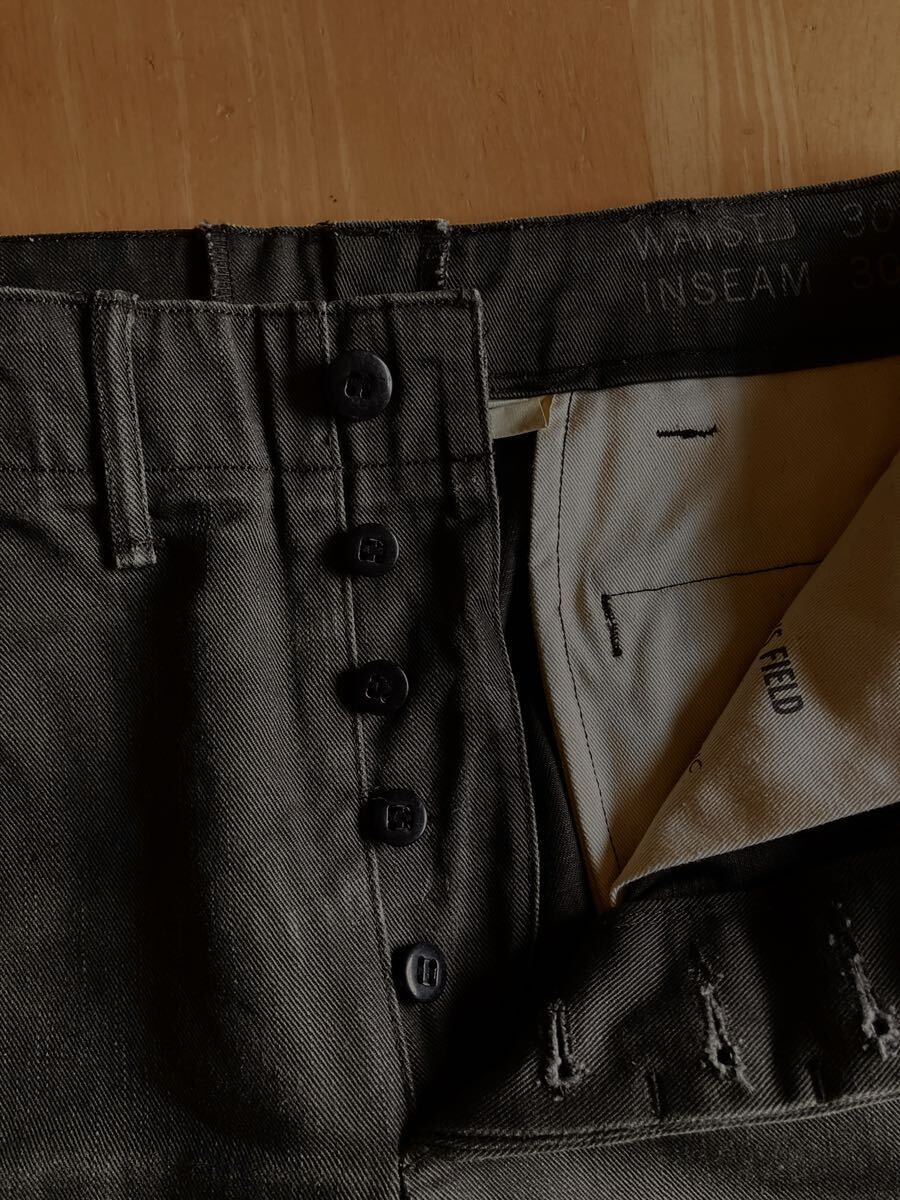 Bibian 比比昂- RRL“炭黒”リジッドオフィサーズチノパンツ30/30 Bibian 比比昂- RRL“炭黒”リジッドオフィサーズチノパンツ30/30