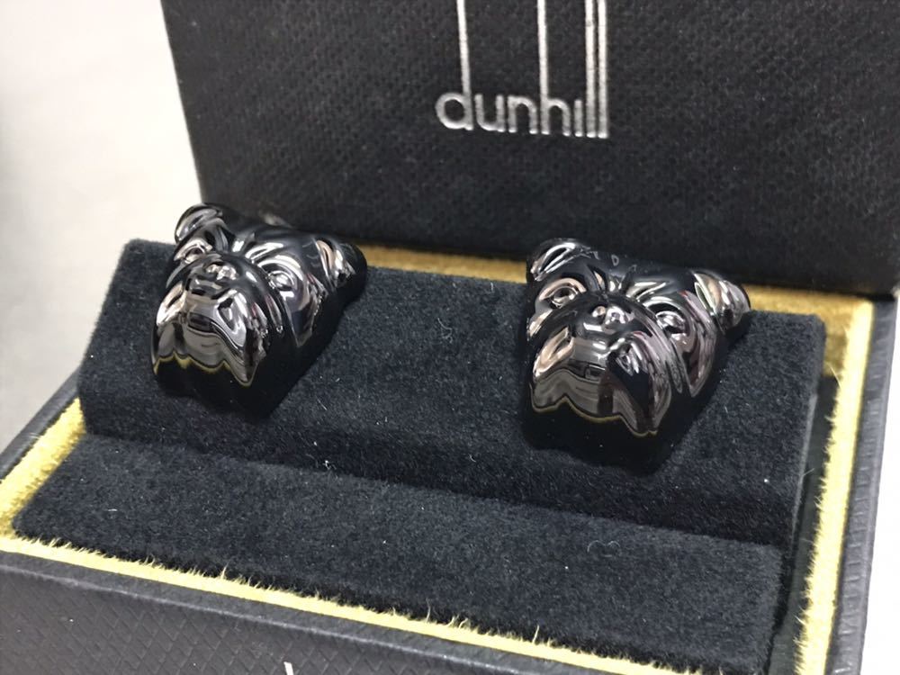 Новая неиспользованная ограниченная серия Dunhill Bull Dog Black Mufflinks Mufflinks