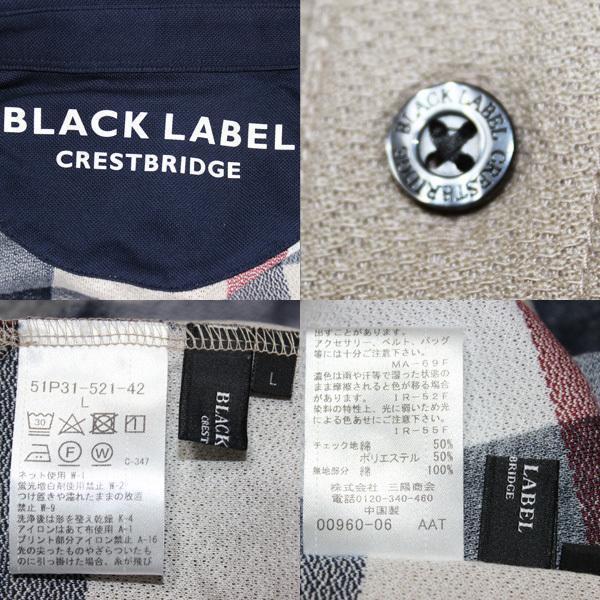  обычная цена 1.6 десять тысяч L(3) новый товар BLACK LABEL CRESTBRIDGE общий рисунок проверка Coolmax прохладный Max рубашка-поло с коротким рукавом # Black Label k rest Bridge 