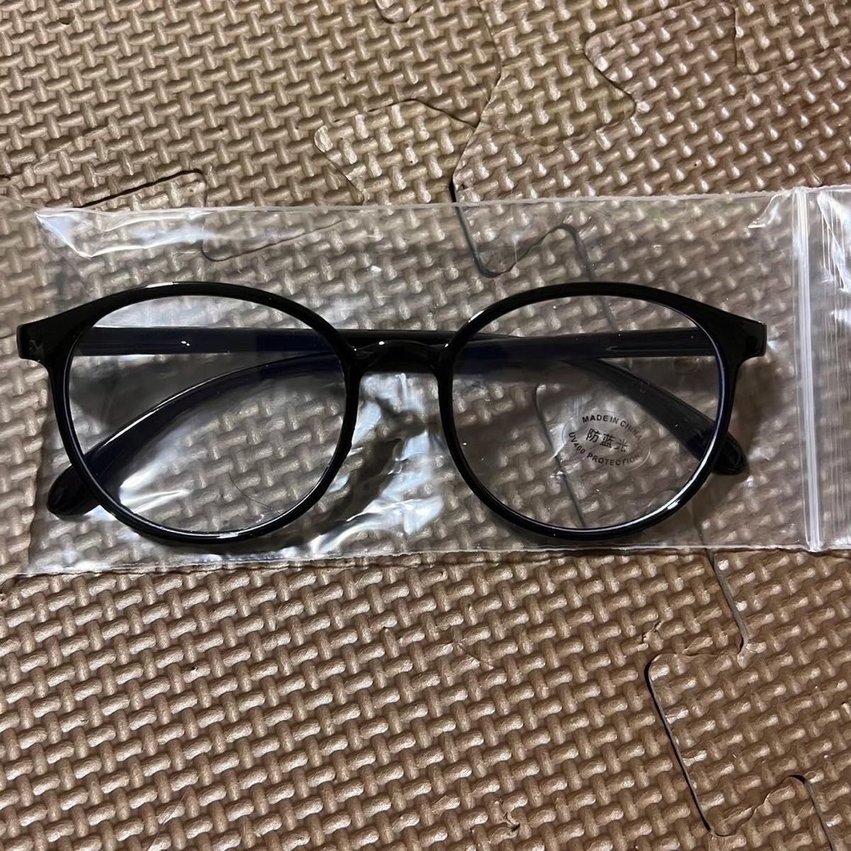 50ブルーライトカット UVカット メガネ ブラック 伊達眼鏡 すっぴん隠し