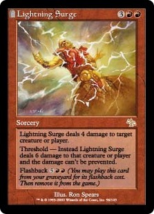 ＜FOIL＞　英1《稲妻の波動/Lightning Surge》［JUD］赤R_画像1