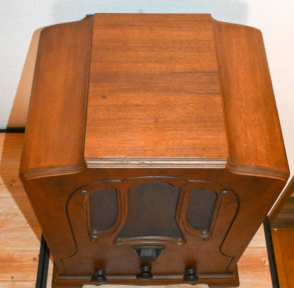 RCA Victor R-7 1930年モデル 真空管式 8球 縦型 / 山型 一応整備品 受信確認 フィールド / 励磁型 SP使用 45pp 回路図あります