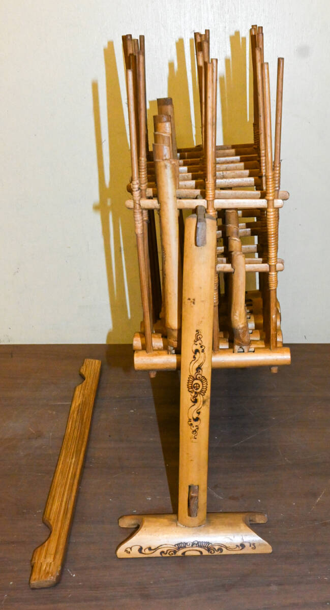 アンクルン / Angklung マレーシア 竹楽器 ユネスコ無形文化遺産 幅約40cm 高さ約45cm 奥行概19cm_画像7