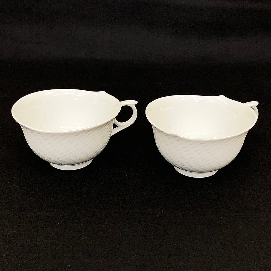 未使用品 Meissen マイセン 2客 ティーカップ+ソーサー コーヒーカップ ティカップ 食器 陶器 箱付き [M11609]の画像2