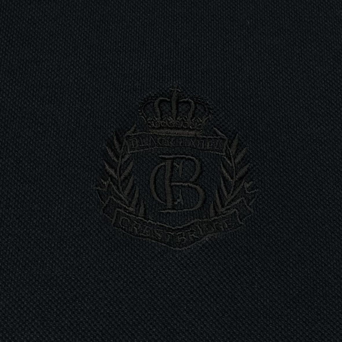 BLACK LABEL CRESTBRIDGE ポロシャツ メンズL 刺繍ロゴ入り ブラック半袖ポロシャツ の画像5
