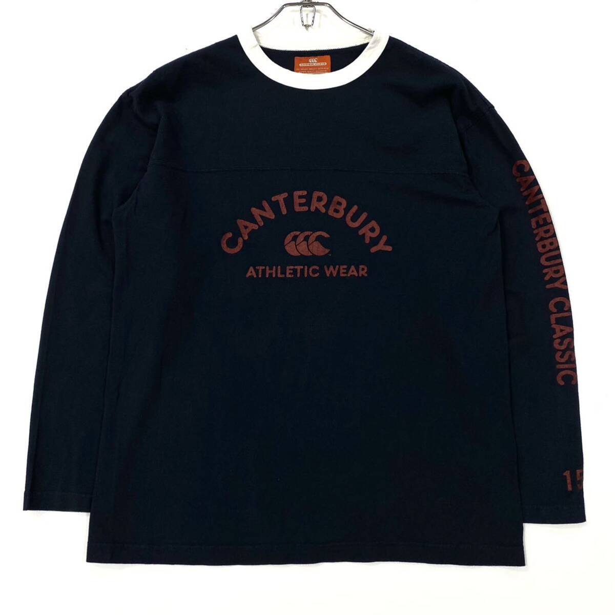 CANTERBURY(カンタベリー)長袖Tシャツ ロンT プリントロゴ メンズL ネイビー系_画像1