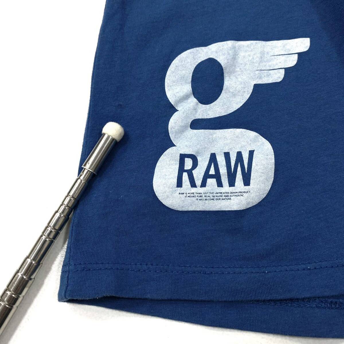 G-STAR RAW(ジースターロウ)半袖Tシャツ プリントロゴ メンズXL ブルー系_画像7