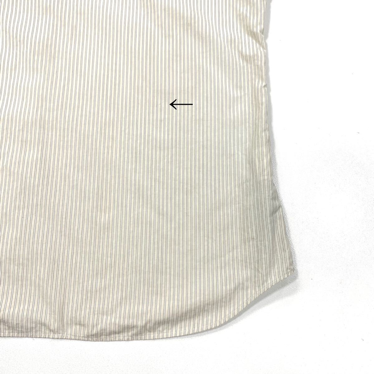 Burberry/ Burberry London stripe pattern short sleeves BD shirt men's M beige group embroidery Nitro go button down shirt 