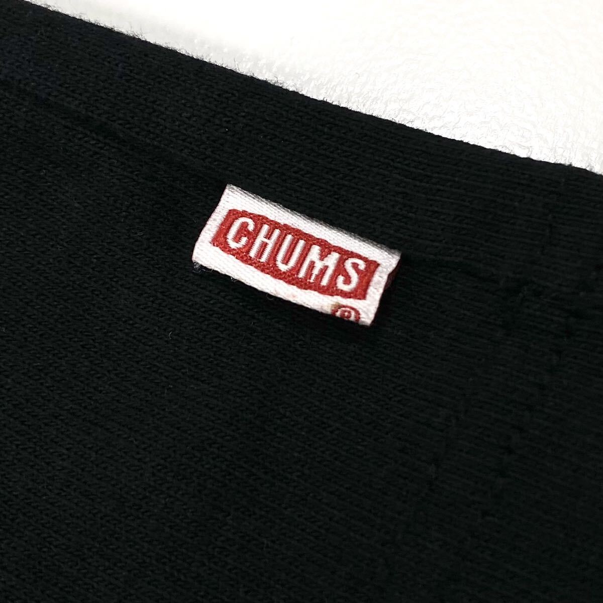 CHUMS(チャムス)半袖Tシャツ 胸ポケ 刺繍ロゴ メンズL ブラックの画像6