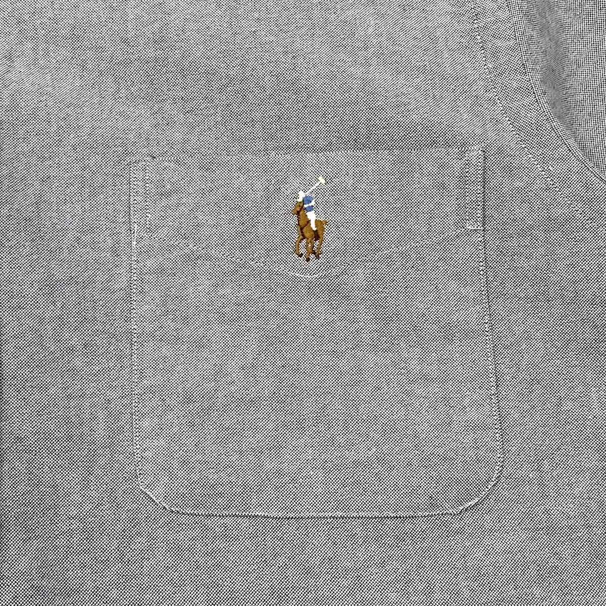 Ralph Lauren/ラルフローレン コットンBDシャツ メンズL グレー系 半袖 ボタンダウンシャツの画像3