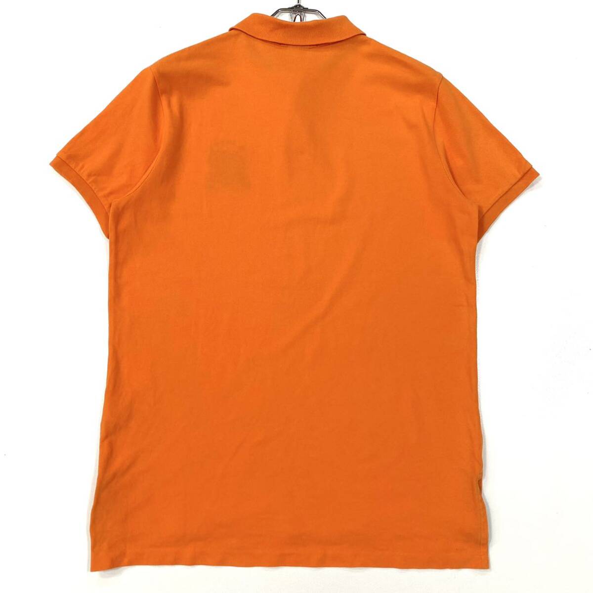 POLO RALPH LAUREN(ポロラルフローレン)半袖ポロシャツ 刺繍ロゴ 鹿の子 メンズL オレンジ系_画像3