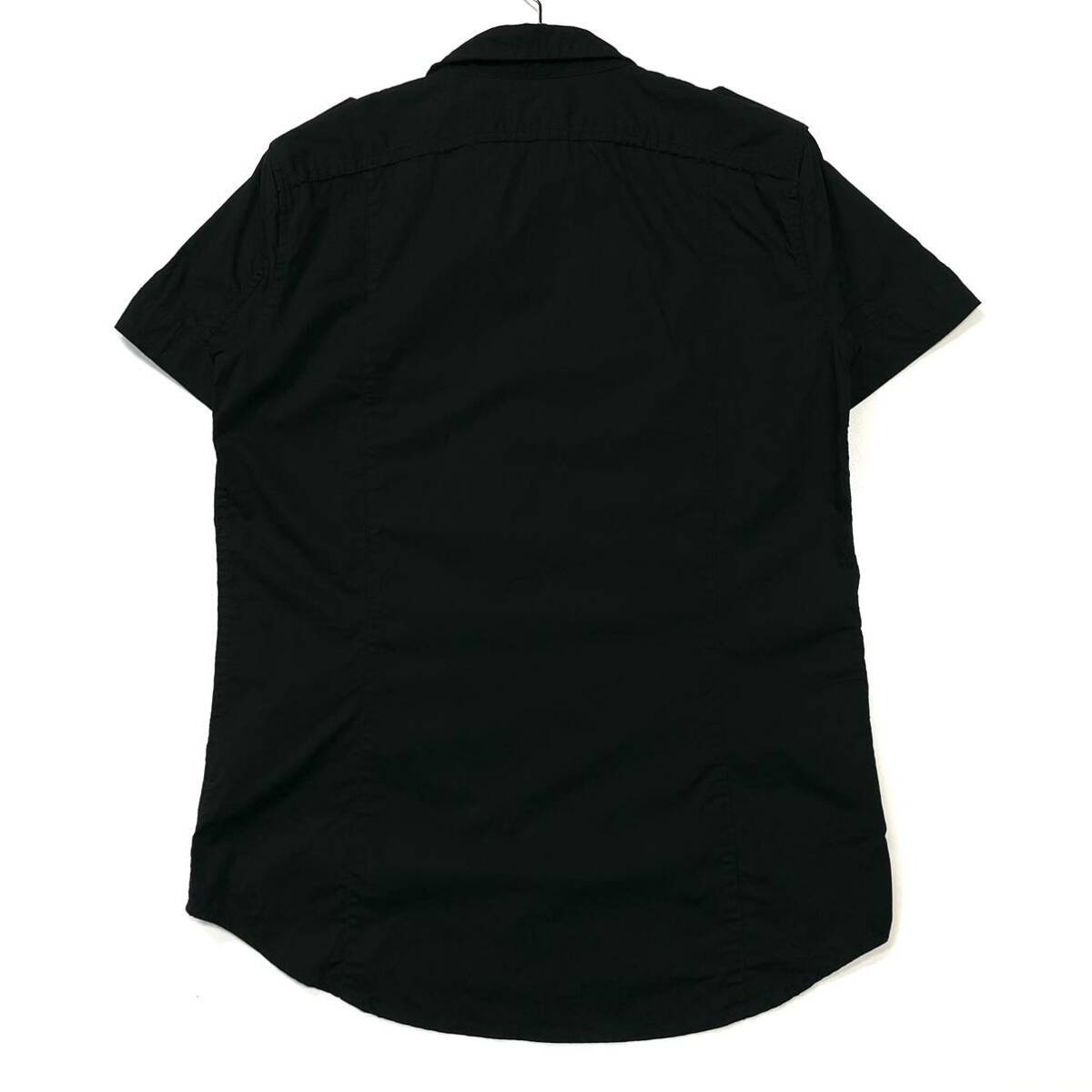 DIESEL/ディーゼル 半袖シャツ メンズL ブラック ストレッチ素材の画像8