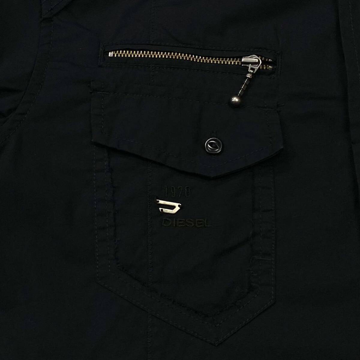 DIESEL/ディーゼル 半袖シャツ メンズL ブラック ストレッチ素材の画像5