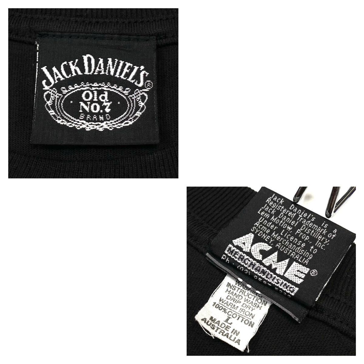 コピーライト1999 ACMEボディJack Daniels/ジャックダニエル フォトTシャツ オーストラリア製 メンズL ブラックの画像2