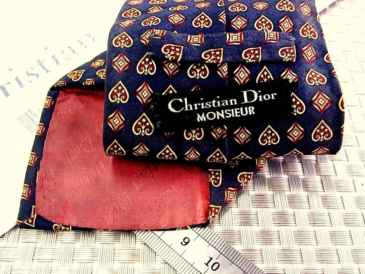 ♪6FK0384 【トランプ(スペード・ダイヤ)】【Christian Dior】クリスチャンディオール ネクタイ★の画像2