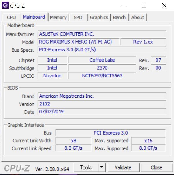 【美品・ハイエンド中古】Core i7 9700F+ROG MAXIMUS X HERO (WI-FI AC)（LGA1151）+DDR4メモリ（16GB）【WIN10認証、外箱入、付属品】 の画像8