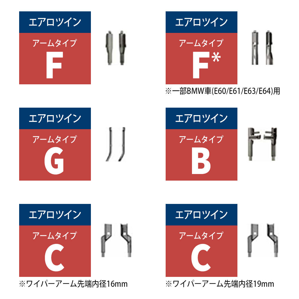 BOSCH ボッシュ ワイパー エアロツイン フロント左右2本 AUDI S4 8K5/B8 アバント 3.0 TFSI クワトロ ABA-8KCGWF 11.11～15.12 AP24U/AP20U_画像3