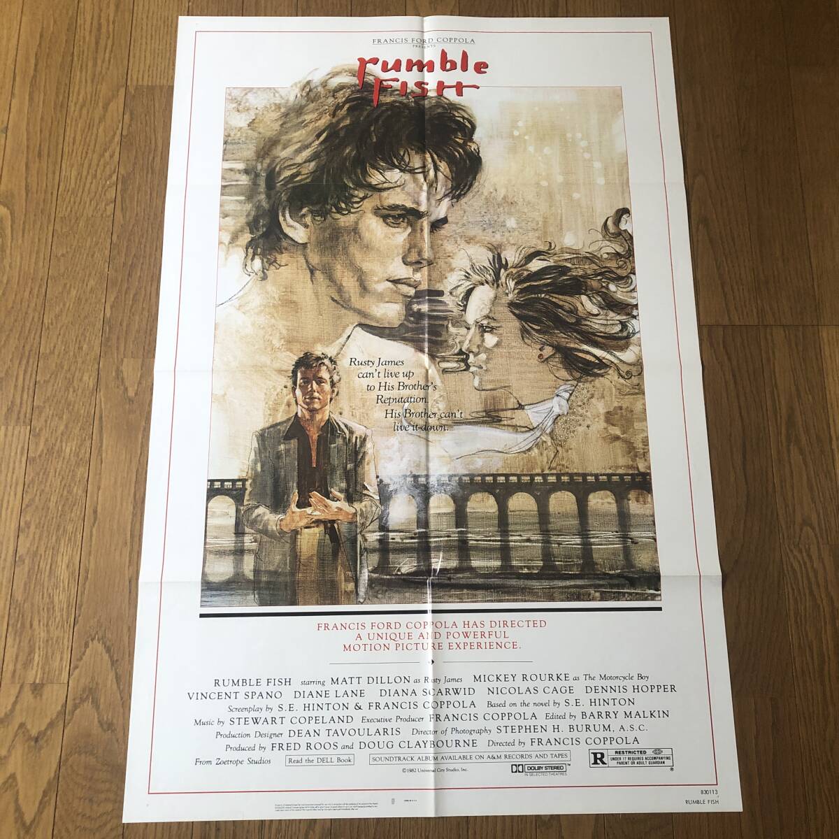 「ランブルフィッシュ」USA版ポスター マット・ディロン、ミッキー・ローク、ダイアン・レイン、デニス・ホッパー RUMBLE FISH コッポラの画像1