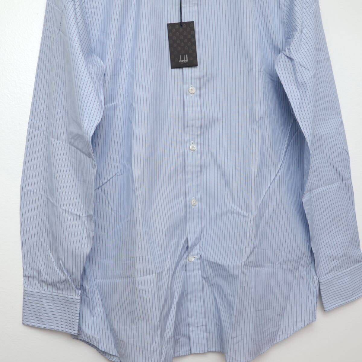 未使用 イタリア製 dunhill ダンヒル 長袖 ドレスシャツ 40 シャツ ブルー