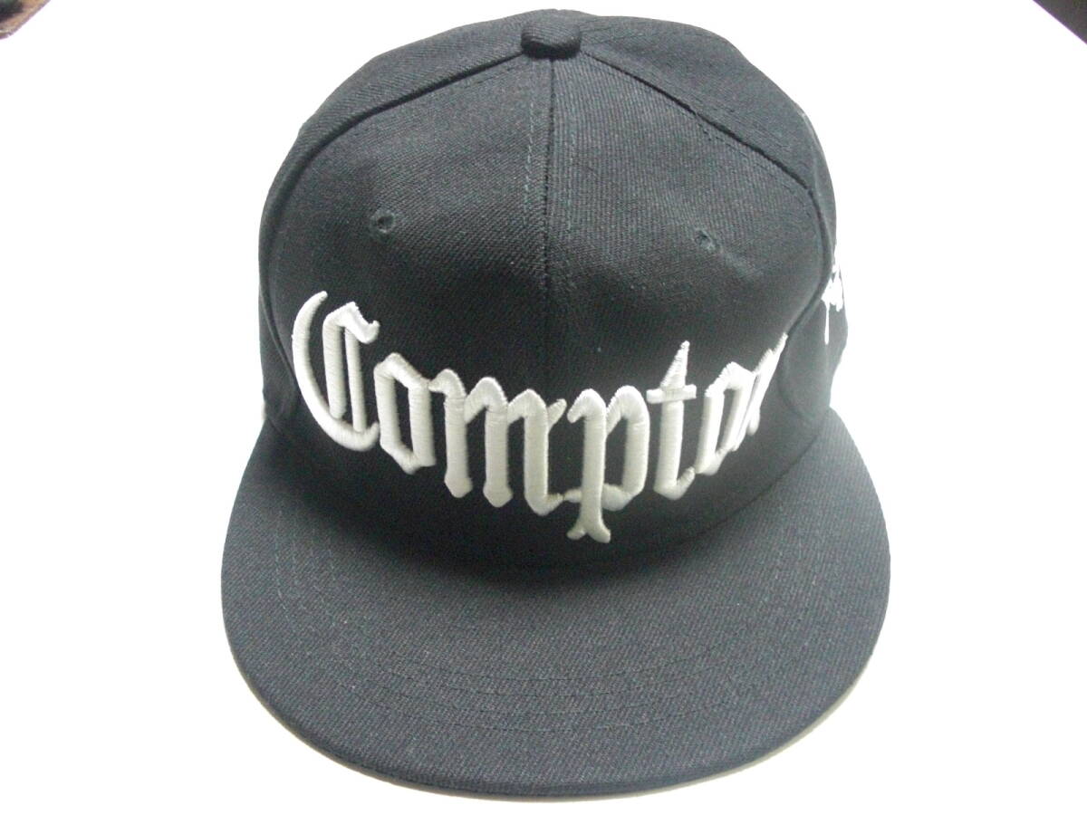 コンプトン「Compton」ロゴ刺しゅうキャップ（黒）ギャングスタ・チカーノ・ローライダー・HIPHOP・送料全国￥３００_画像2