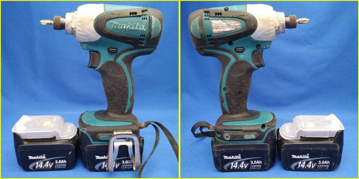 ②【USED/電動工具】 Makita/マキタ 充電式インパクトドライバ TD131DRFX 14.4V 3.0Aｈ バッテリ2個・ケース付属_画像3