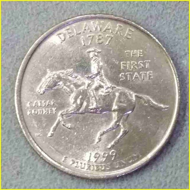 【アメリカ 50州25セント硬貨《デラウエア州》/1999年】クォーターダラーコイン/50州25セント硬貨プログラム/The 50 State Quarters Prograの画像1