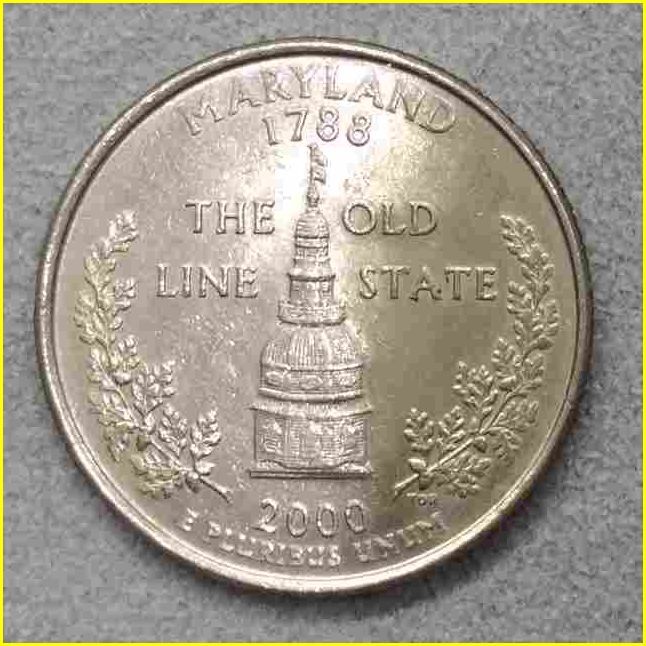 【アメリカ 50州25セント硬貨《メリーランド州》/2000年】クォーターダラーコイン/50州25セント硬貨プログラム/The 50 State Quarters Progの画像1