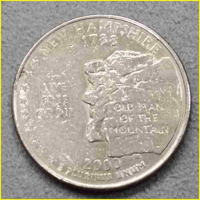 【アメリカ 50州25セント硬貨《ニューハンプシャー州》/2000年】クォーターダラーコイン/50州25セント硬貨プログラム/The 50 State Quarterの画像2