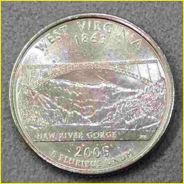 【アメリカ 50州25セント硬貨《ウェストバージニア州》/2005年】クォーターダラーコイン/50州25セント硬貨プログラム/The 50 State Quarterの画像2