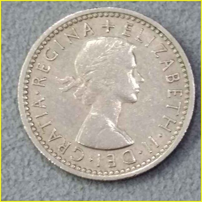 【イギリス 6ペンス 硬貨/1962年】 英国 ラッキー6ペンス エリザベス2世 /旧硬貨/コイン/古銭の画像4