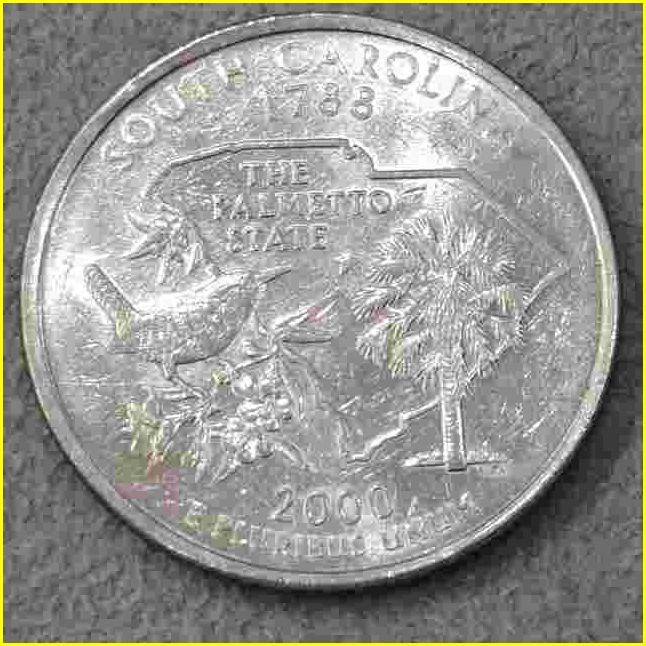 【アメリカ 50州25セント硬貨《サウスカロライナ州》/2000年】クォーターダラーコイン/50州25セント硬貨プログラム/The 50 State Quarters _画像2