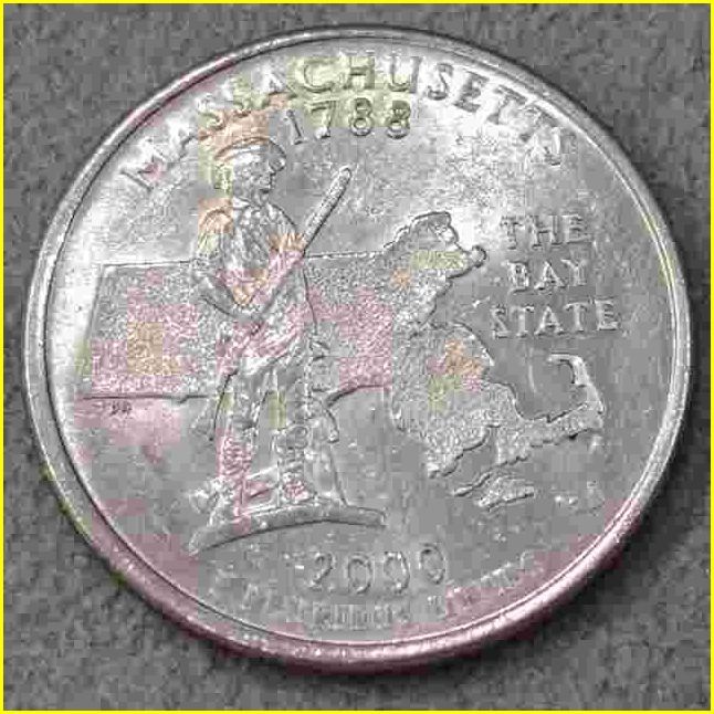 【アメリカ 50州25セント硬貨《マサチューセッツ州》/2000年】クォーターダラーコイン/50州25セント硬貨プログラム/The 50 State Quarters _画像2