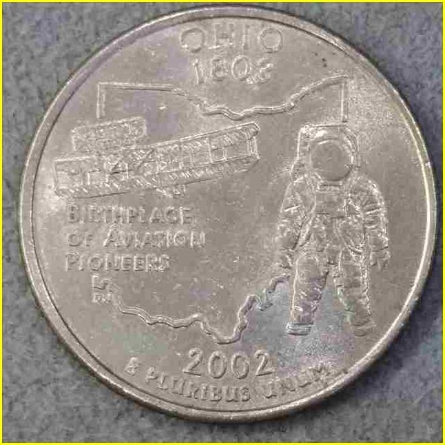 【アメリカ 50州25セント硬貨《オハイオ州》/2002年】クォーターダラーコイン/50州25セント硬貨プログラム/The 50 State Quarters Programの画像1
