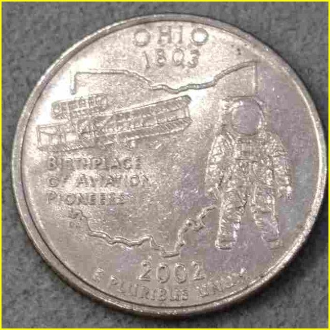 【アメリカ 50州25セント硬貨《オハイオ州》/2002年】クォーターダラーコイン/50州25セント硬貨プログラム/The 50 State Quarters Programの画像2