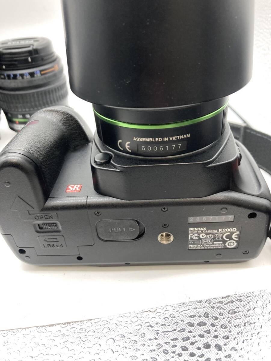 【13119】良品 PENTAX ペンタックス K200D DA18-55mm DA50-200ｍｍ ダブルキット TAMRON AF 18-200mm XR DiⅡ ストロボ 一眼レフカメラ
