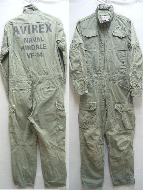 * prompt decision [M]AVIREX NAVAL AIRDALE VF-14 U.S.NAVY TYPE USN print .. dyeing Jump suit coveralls coverall all-in-one #R40