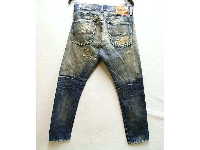 即決[W32]ほぼ未使用品 DENIM&SUPPLY SLIM ステンシル リペア ダメージ スリム デニム パンツ 788514482003 デニム＆サプライ■6651_画像2