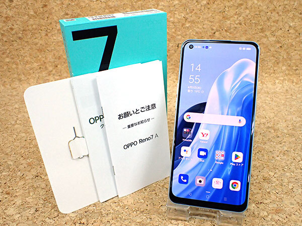 ☆【中古】SIMフリー ワイモバイル OPPO Reno7 A ドリームブルー A201OP スマホ 本体 制限〇 一括購入(PZ104-16)の画像1