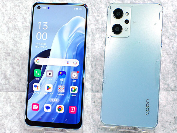 【中古 背面割れ】SIMフリー 楽天モバイル OPPO Reno7 A CPH2353 ドリームブルー スマホ 本体 制限〇 一括購入(PCA1175-1)の画像1